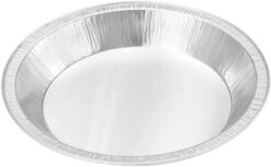 KitchenDance 9 Inch Heavy Duty Aluminum Pie Tins - Oven and Freezer Safe Disposable Pie Pans - Ideal for Restaurants and Bakeries - Reusable and 100% Recyclable Gauge Aluminum - 409 (50, Silver)