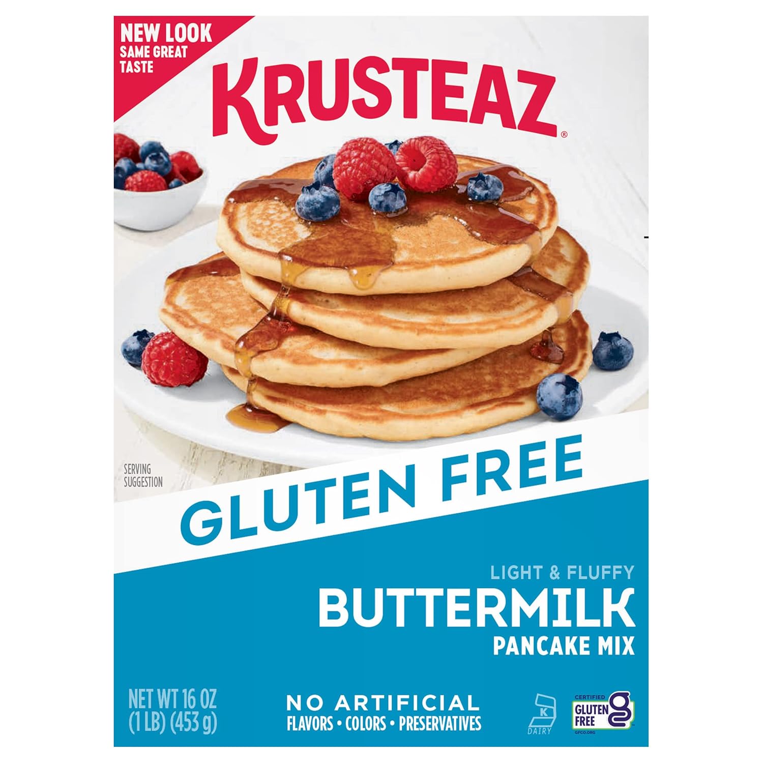 Krusteaz Gluten Free Buttermilk Pancake Mix, Light & Fluffy, 16 Oz Boxes (Pack of 8) Krusteaz Gluten Free Buttermilk Pancake Mix, Light & Fluffy, 16 Oz Boxes (Pack of 8)