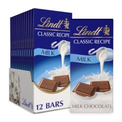 Lindt CLASSIC RECIPE Milk Chocolate Bar, Milk Chocolate Candy, 4.4 oz. (12 Pack)