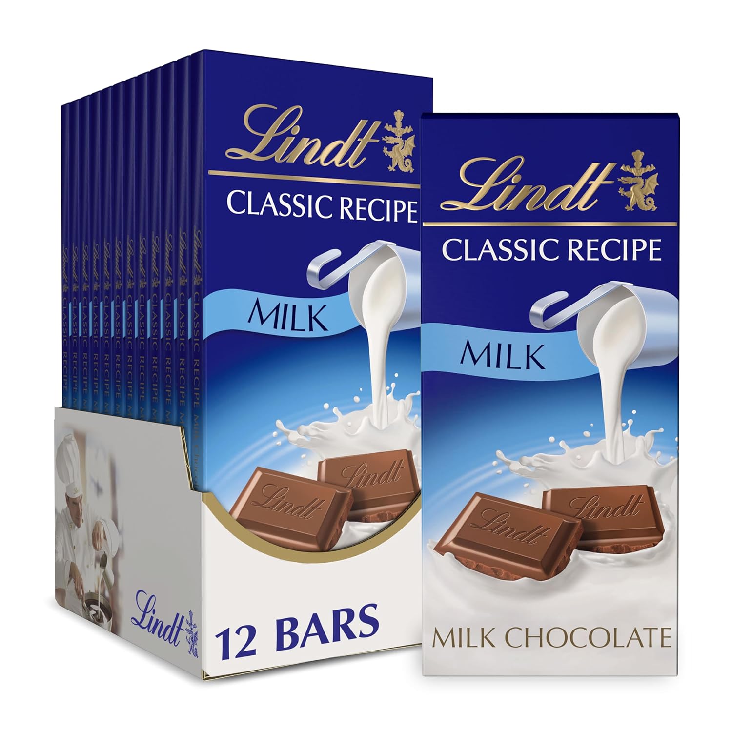 Lindt CLASSIC RECIPE Milk Chocolate Bar, Milk Chocolate Candy, 4.4 oz. (12 Pack) Lindt CLASSIC RECIPE Milk Chocolate Bar, Milk Chocolate Candy, 4.4 oz. (12 Pack)