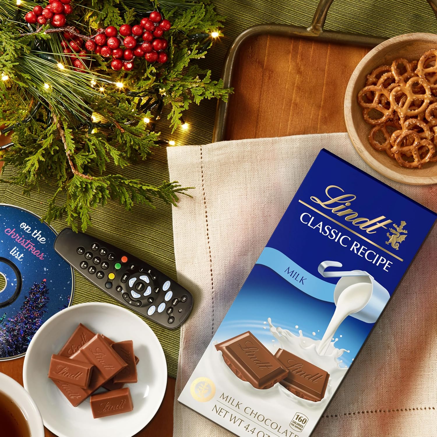 Lindt CLASSIC RECIPE Milk Chocolate Bar, Milk Chocolate Candy, 4.4 oz. (12 Pack)1