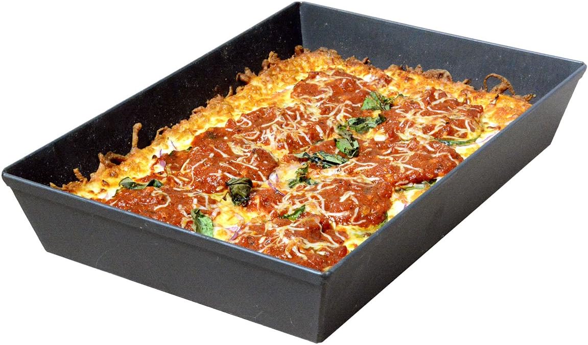 LloydPans Kitchenware 10 by 14 Inch Detroit Style Pizza Pan USA Made Hard-Anodized1