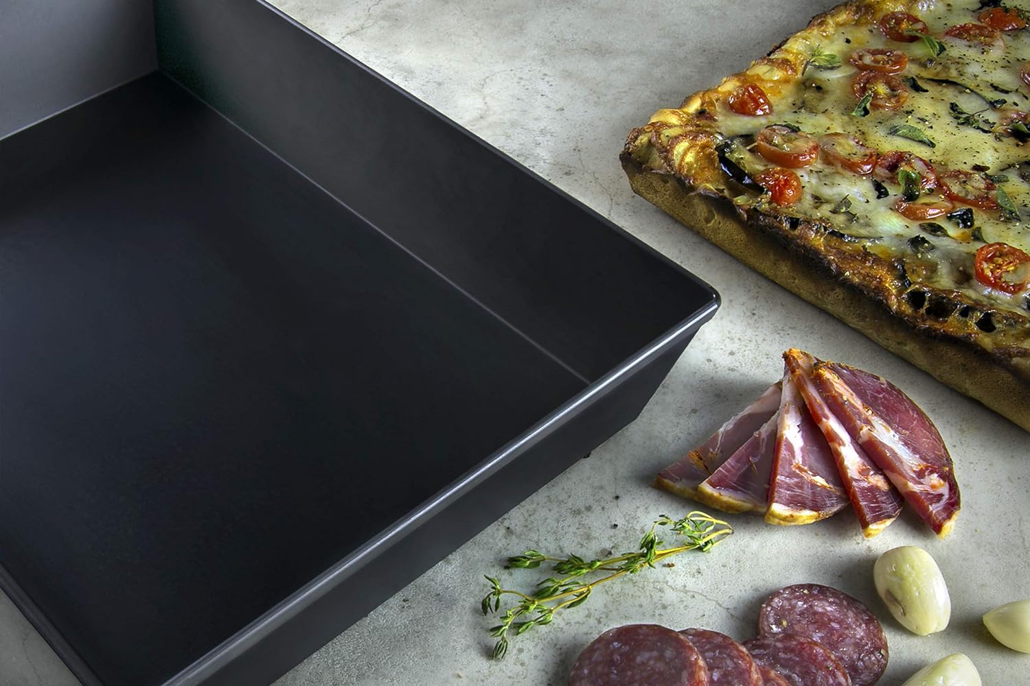 LloydPans Kitchenware 10 by 14 Inch Detroit Style Pizza Pan USA Made Hard-Anodized4