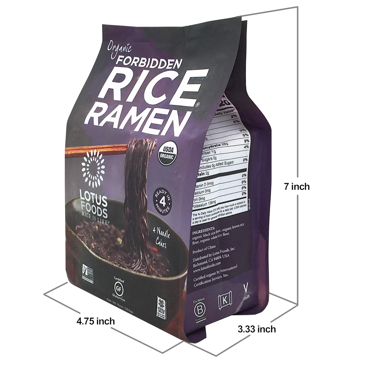 Lotus Foods Gourmet Organic Forbidden Rice Ramen Noodles, 10 Ounce, 6 Count6