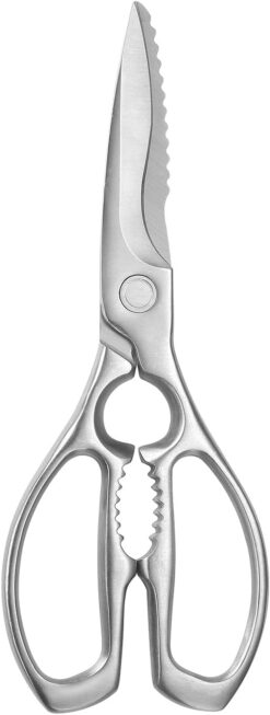 MITSUMOTO SAKARI 9 inch Heavy Duty Kitchen Shears, Japanese Multipurpose Stainless Steel Kitchen Scissors, Dishwasher Safe Poultry Shears for Meat, Fish, Chicken, Seafood