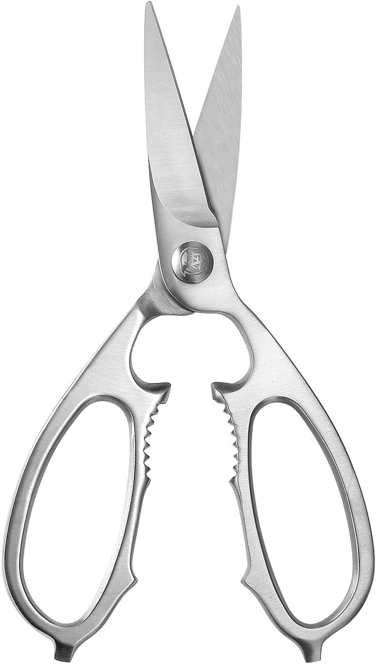 MITSUMOTO SAKARI Japanese Multipurpose Kitchen Shears, 8 inch Stainless Steel Heavy Duty Kitchen Scissors, Professional Multi-Purpose Poultry Shears for Meat, Chicken, Fish, Herbs-Sliver MITSUMOTO SAKARI Japanese Multipurpose Kitchen Shears, 8 inch Stainless Steel Heavy Duty Kitchen Scissors, Professional Multi-Purpose Poultry Shears for Meat, Chicken, Fish, Herbs-Sliver