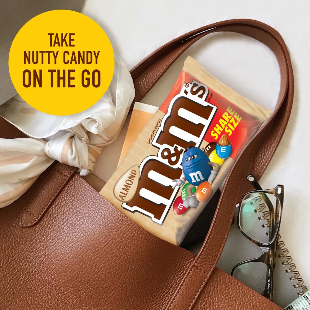 M&M'S Almond Chocolate Candy Sharing Size 2.83-Ounce Pouch 18-Count Box2