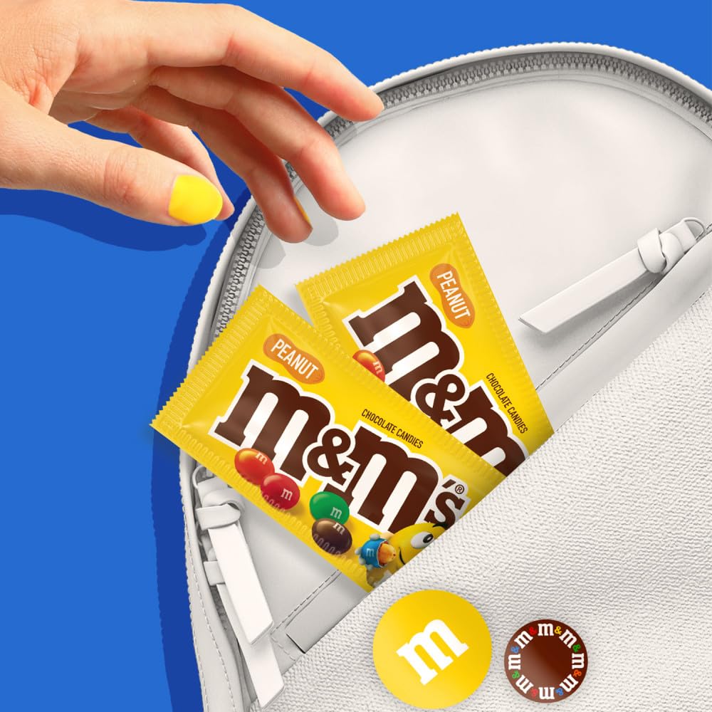 M&M'S Full Size Peanut Milk Chocolate Candy Bulk Pack, 1.74 oz, 48 ct Box0