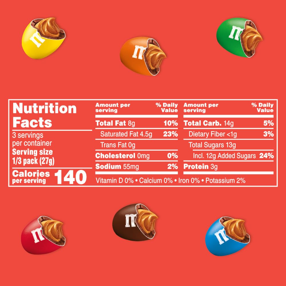 M&M'S Mega Peanut Butter Milk Chocolate Candy, Share Size, 24 Count Bulk Box-