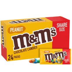 M&M'S Peanut Chocolate Candy Sharing Size Pouch 3.27 Ounce (Pack of 24)