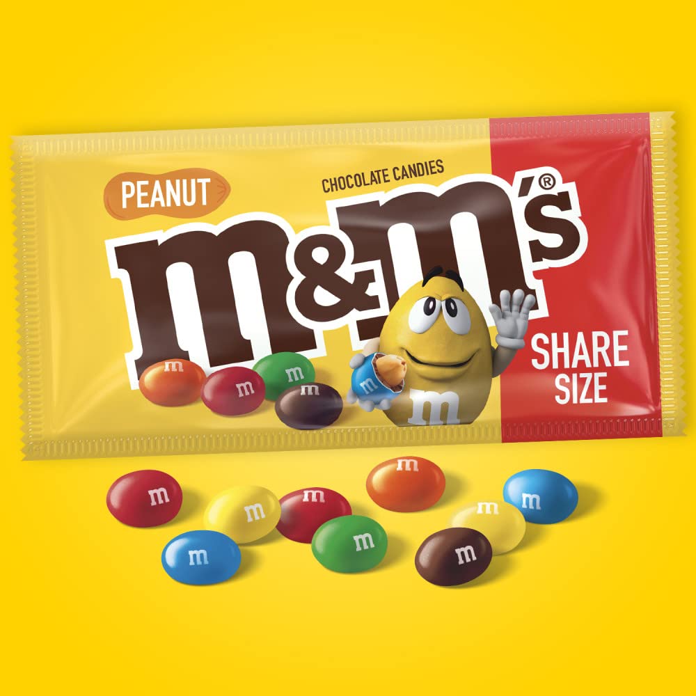 M&M'S Peanut Chocolate Candy Sharing Size Pouch 3.27 Ounce (Pack of 24)1