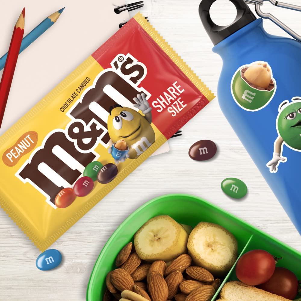 M&M'S Peanut Chocolate Candy Sharing Size Pouch 3.27 Ounce (Pack of 24)5