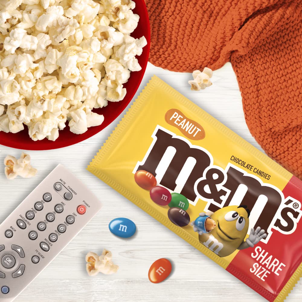 M&M'S Peanut Chocolate Candy Sharing Size Pouch 3.27 Ounce (Pack of 24)7