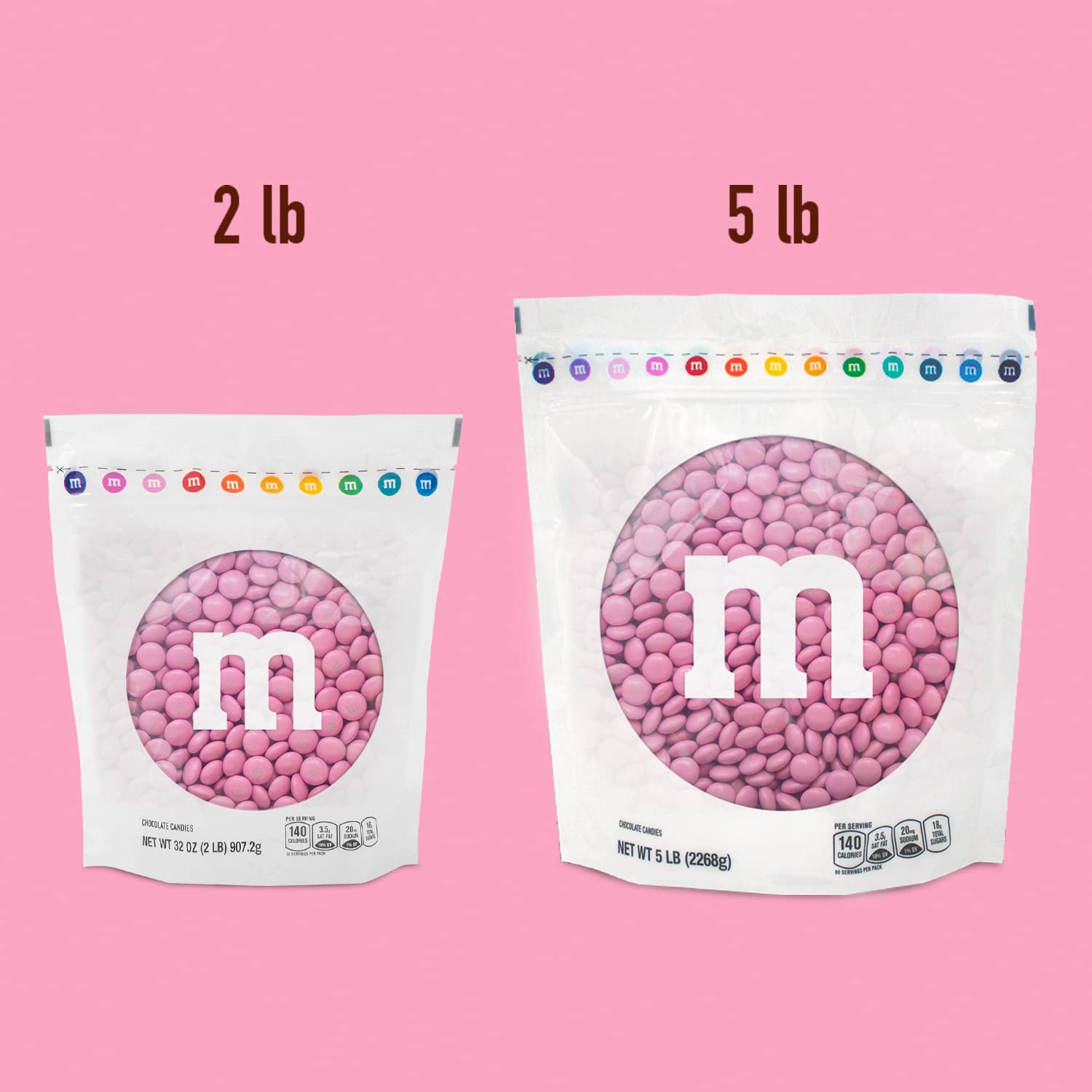 M&M’S Pink Milk Chocolate Candy, 2lbs of M&M'S in Resealable Pack for Candy Bars, Birthdays, Baby Showers, Gender Reveals, It's A Girl, Dessert Tables & DIY Party Favors2