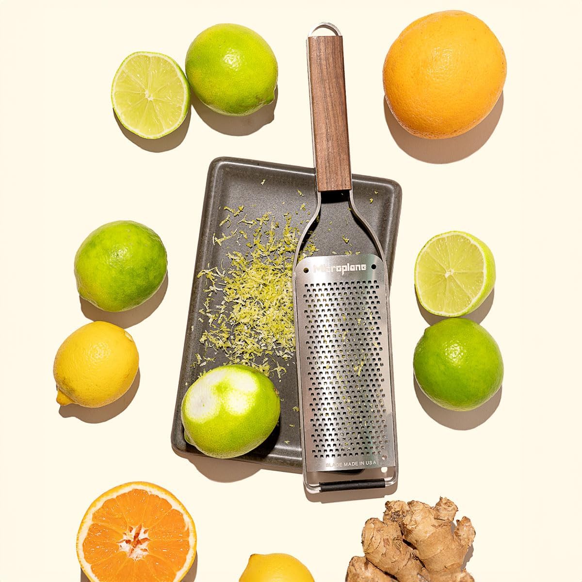 Microplane Master Series Wood Handle Stainless Steel Frame Fine Blade Cheese Grater1