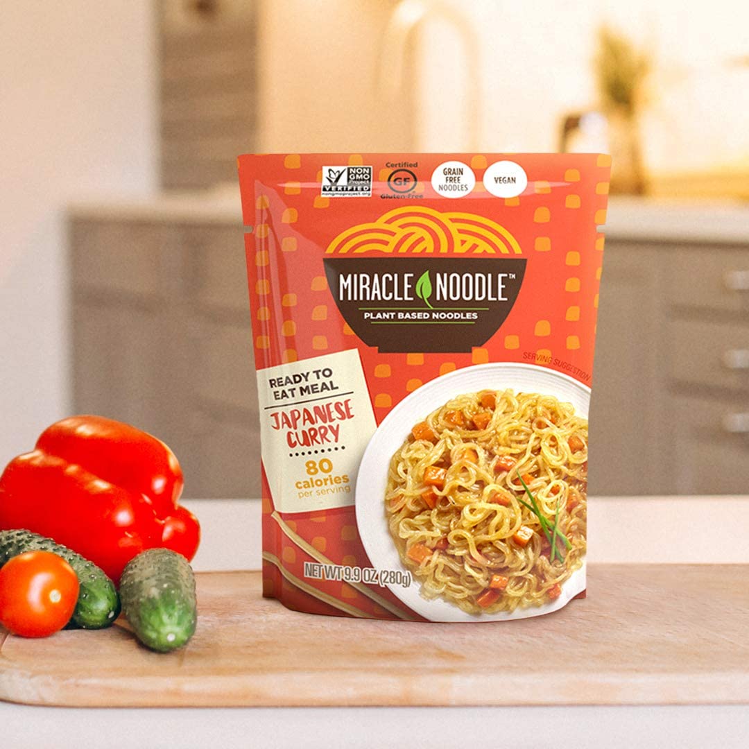Miracle Noodle Japanese Curry Noodles - Ready to Eat Plant Based Vegan Curry Konjac Shirataki Noodles, Gluten Free, Paleo Friendly, Non-GMO, Instant Curry - 10 Oz, 6-Pack4