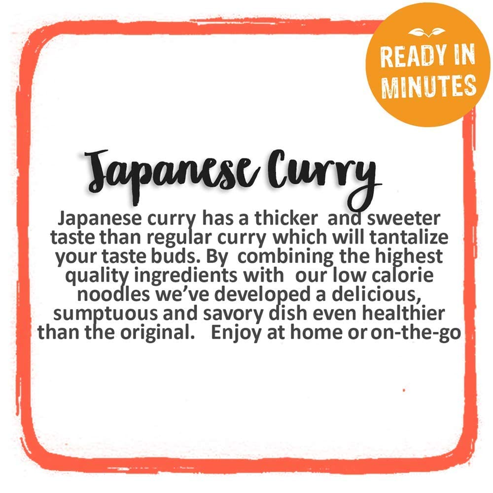 Miracle Noodle Japanese Curry Noodles - Ready to Eat Plant Based Vegan Curry Konjac Shirataki Noodles, Gluten Free, Paleo Friendly, Non-GMO, Instant Curry - 10 Oz, 6-Pack6