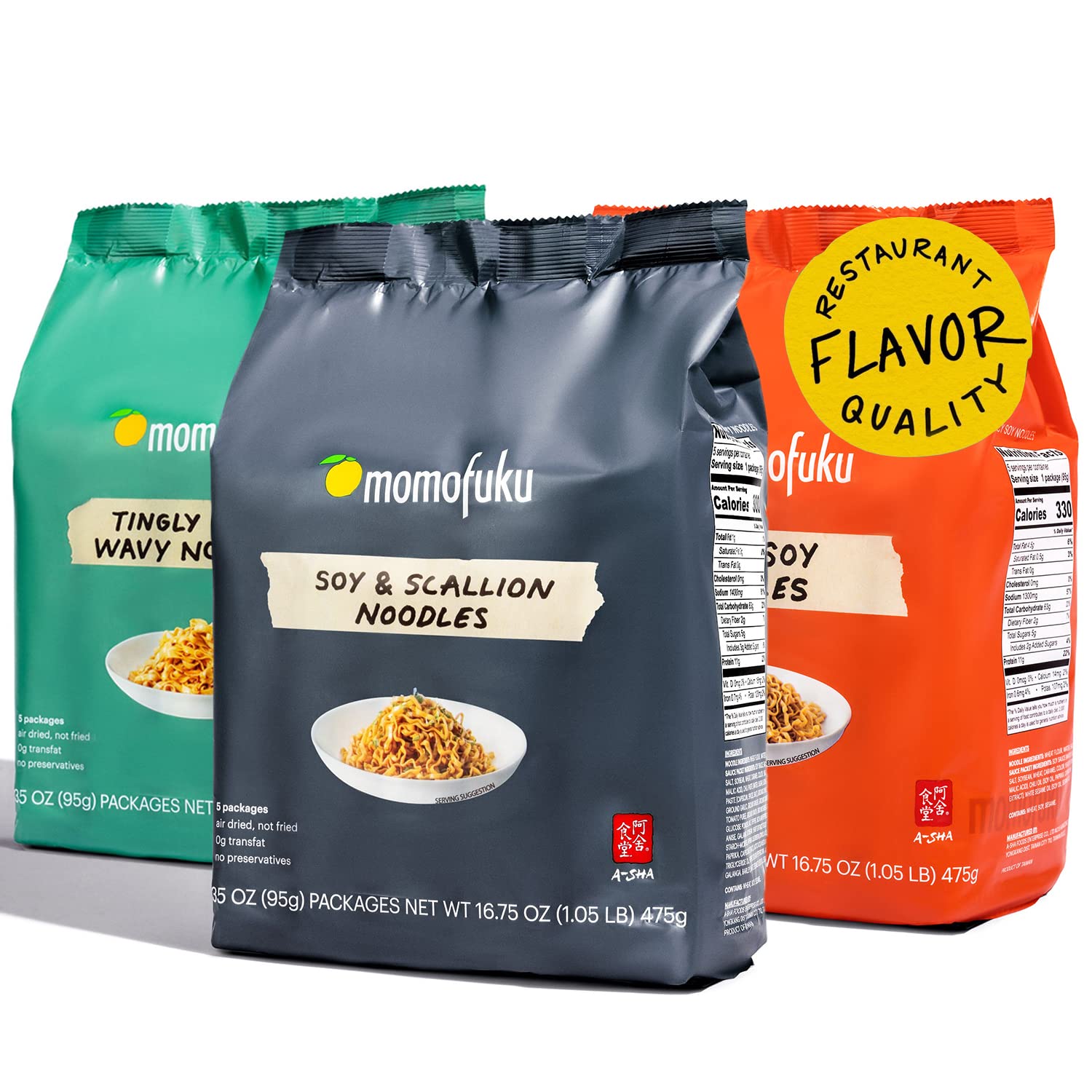 Momofuku Ramen Noodle Variety Pack by David Chang, 15 Count (Pack of 3) Air-Dried Never Fried Vegan Instant Noodles with 11g of Plant Based Protein Momofuku Ramen Noodle Variety Pack by David Chang, 15 Count (Pack of 3) Air-Dried Never Fried Vegan Instant Noodles with 11g of Plant Based Protein