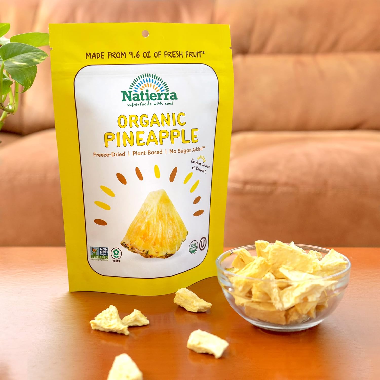 NATIERRA Organic Freeze-Dried Pineapples, Bananas & Mangos USDA Organic, Non-GMO & Vegan, Gluten Free, No Additives, No Sugar Added Variety Pack (Pack of 6)2