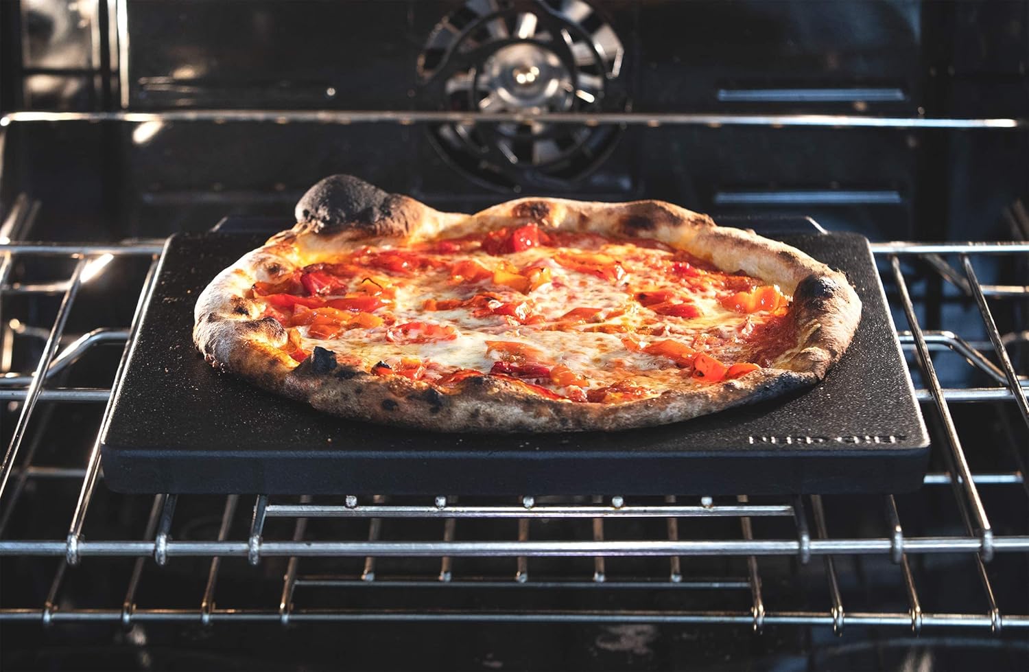 NerdChef Speed Steel - High Performance Pizza Baking Stone Integrated Backstop & Handles Heating Fins (13.5 x 14.5 x .90 Thick)22