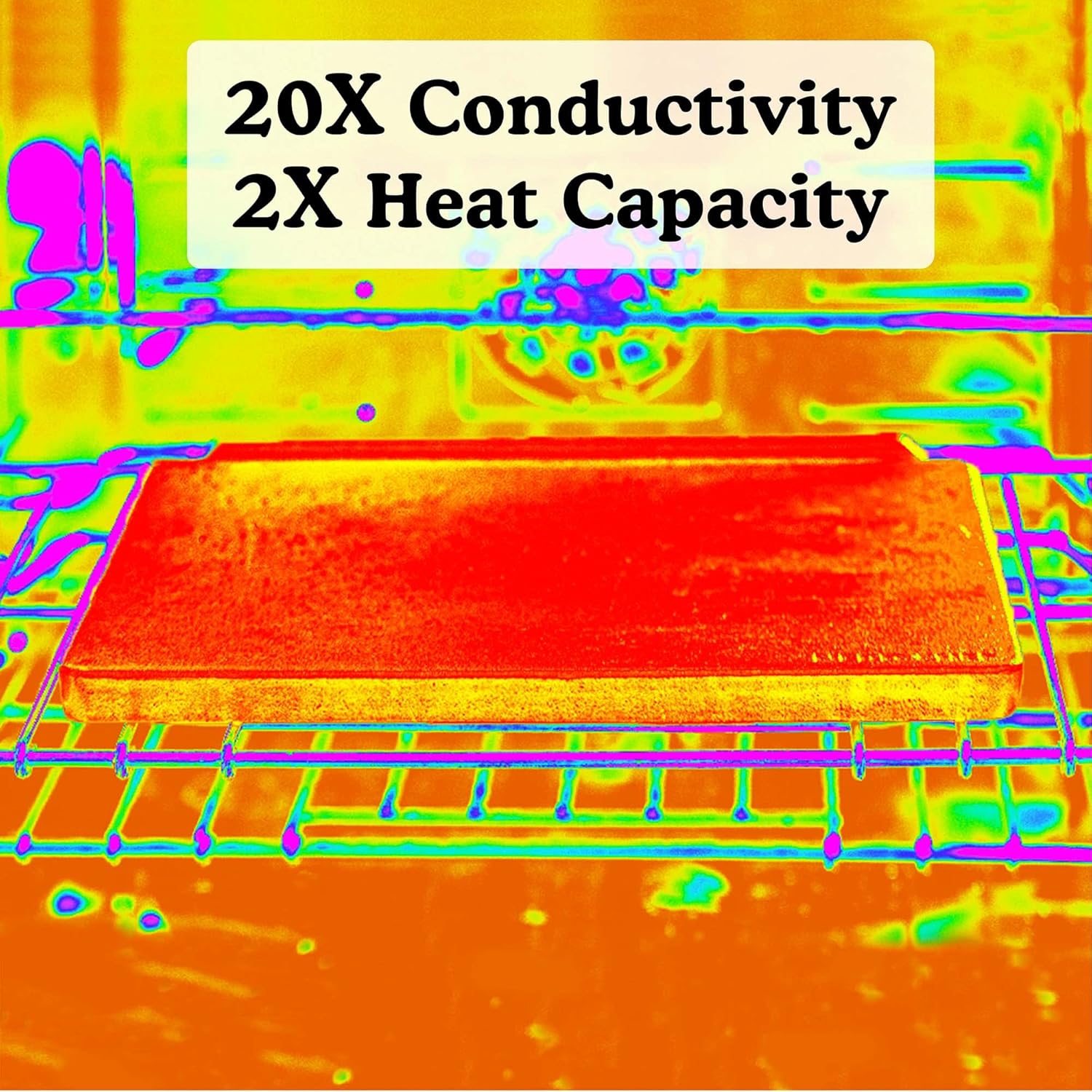 NerdChef Speed Steel - High Performance Pizza Baking Stone Integrated Backstop & Handles Heating Fins (13.5 x 14.5 x .90 Thick)5