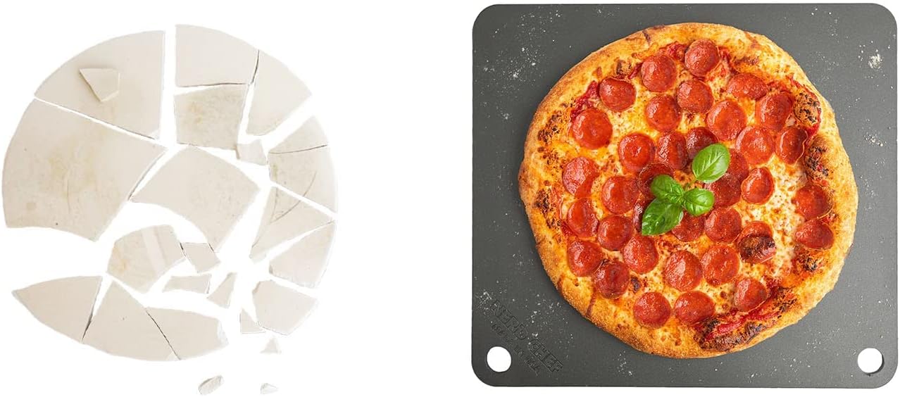 NerdChef Steel Stone - High Performance Pizza Baking Made in USA (14.5 x 16) - (.375 Thick - Pro)2