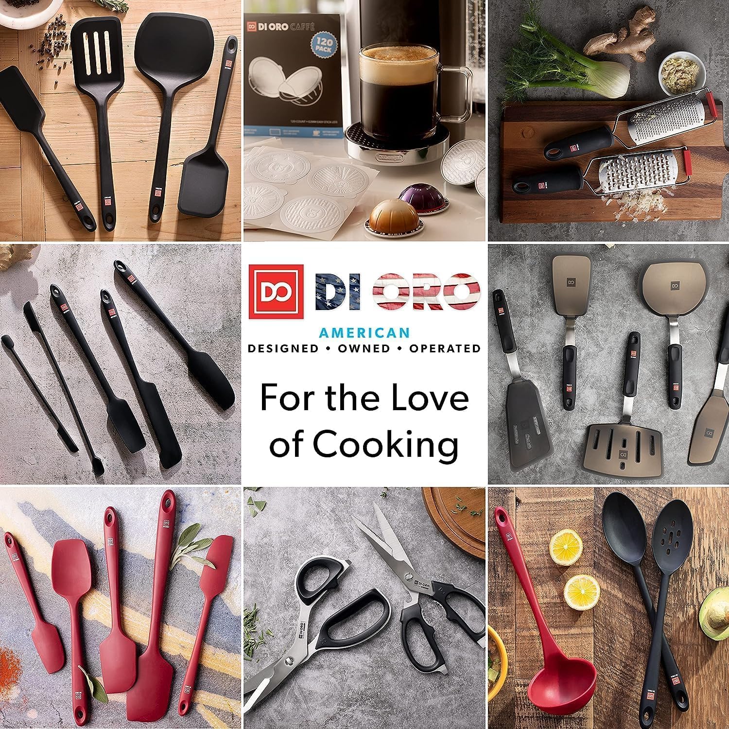 New DI ORO Silicone Turner Spatula Set - Kitchen Spatulas for Nonstick Cookware - Cooking Utensils for Flipping Eggs & Pancakes - 600°F Heat-Resistant BPA Free Turners - Dishwasher Safe (4pc, Mint)4