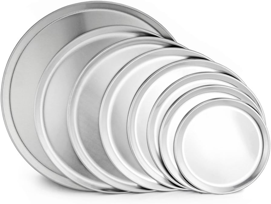 New Star Foodservice 51049 Restaurant-Grade Aluminum Pizza Pan, Baking Tray, Coupe Style, 16-Inch, Pack of 61