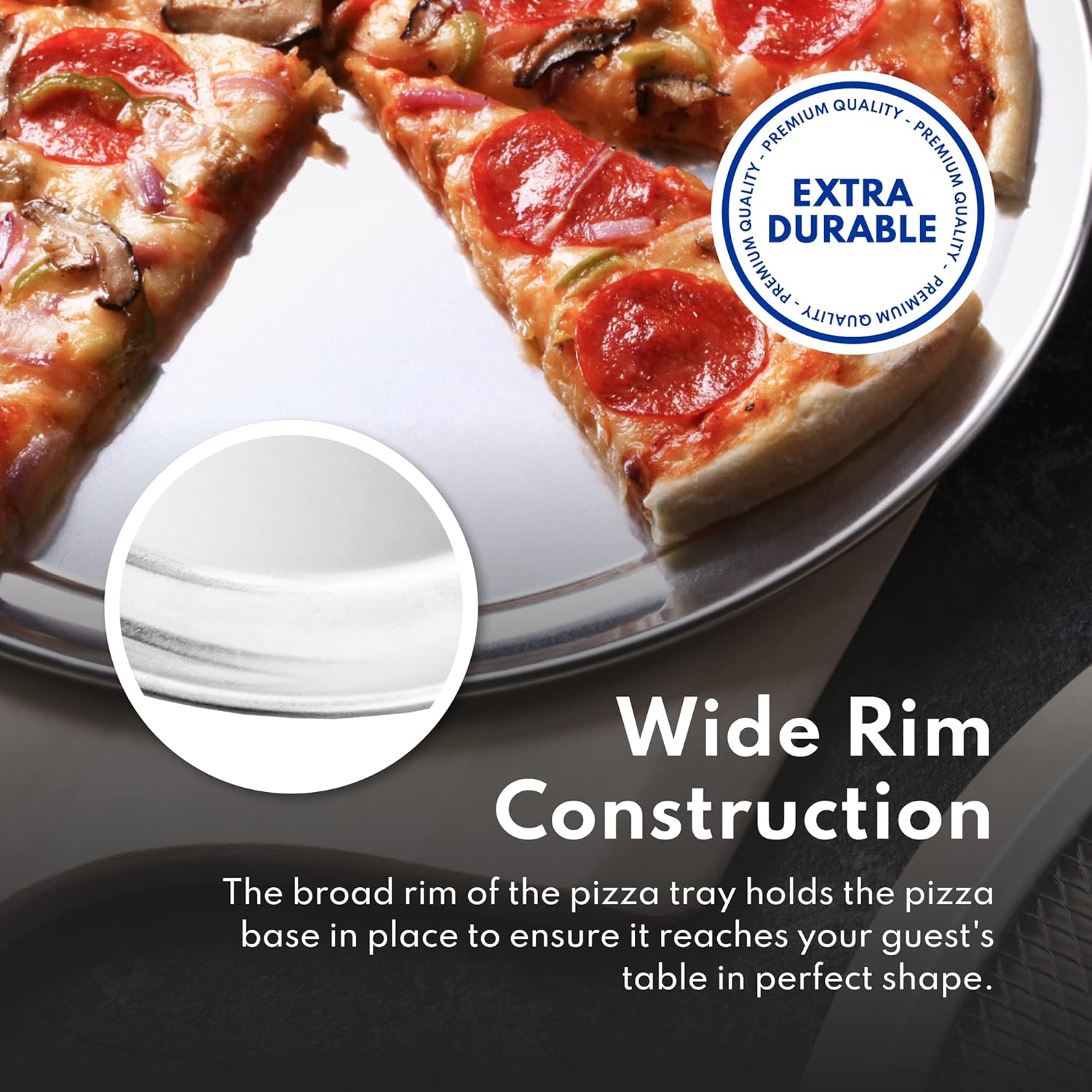 New Star Foodservice 51049 Restaurant-Grade Aluminum Pizza Pan, Baking Tray, Coupe Style, 16-Inch, Pack of 67
