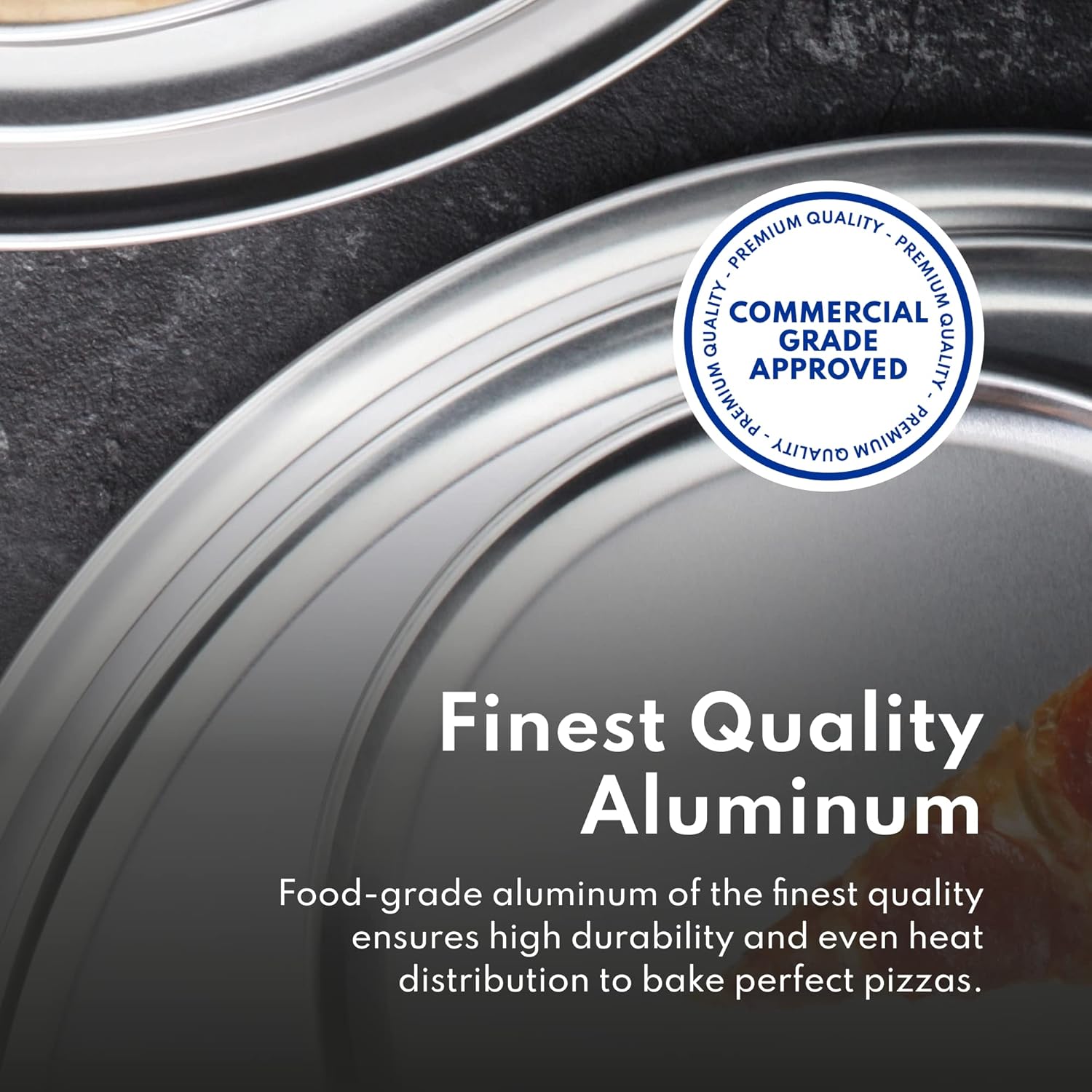 New Star Foodservice 51056 Restaurant-Grade Aluminum Pizza Pan, Baking Tray, Coupe Style, 18-Inch, Pack of 6-=