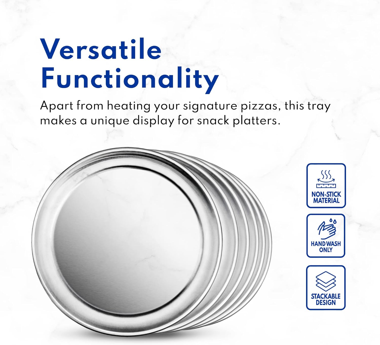 New Star Foodservice 51056 Restaurant-Grade Aluminum Pizza Pan, Baking Tray, Coupe Style, 18-Inch, Pack of 63