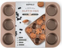 Non Toxic Nonstick 24 Cup Mini Muffin Pan | PFOA BPA free Nontoxic Mini Cupcake Tin | Best Non Stick Muffin Pans | Top Rated Carbon Steel Small Muffin tins | Cupcakes Bakeware Mold