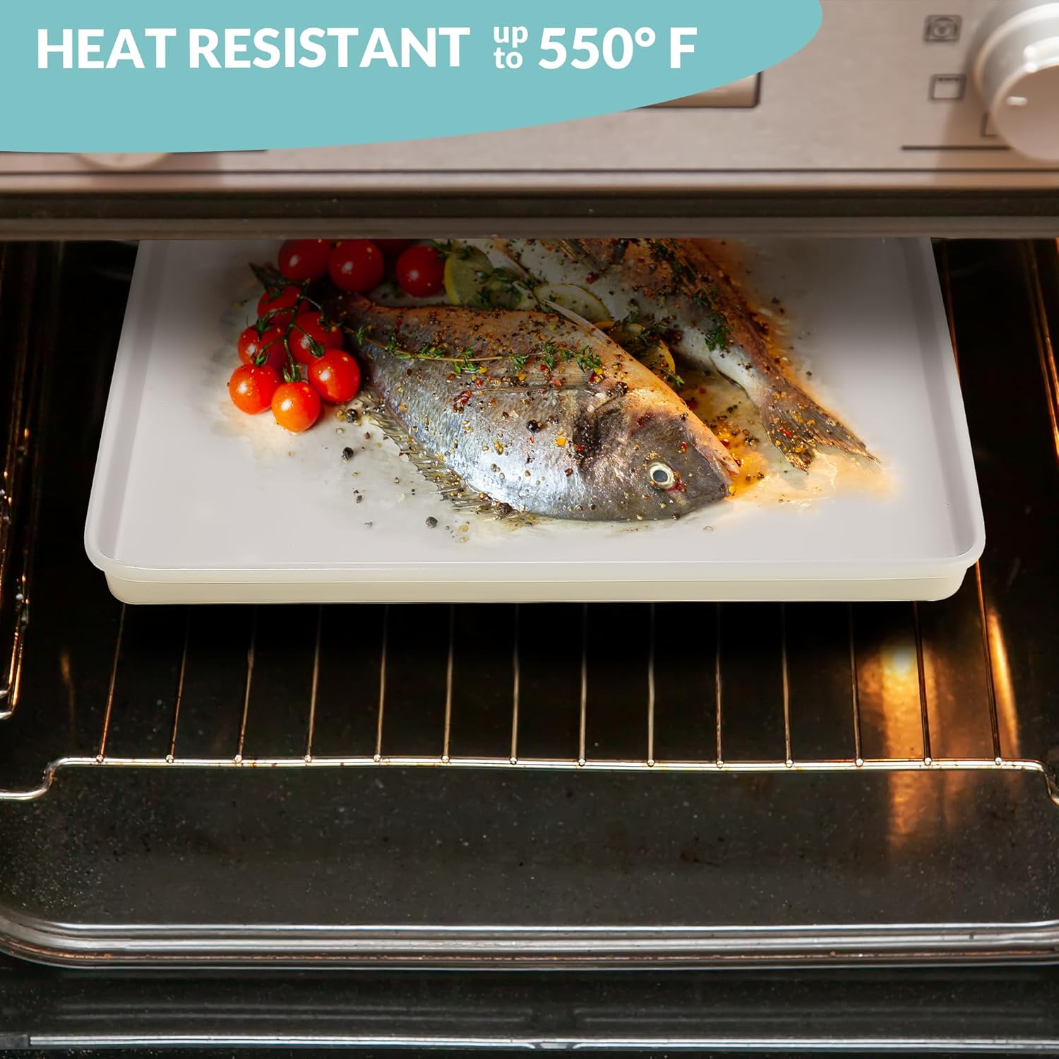 Nonstick Ceramic Baking Sheet Cookie Sheet - Set of 2, Durable and Easy to Clean Baking Pans for Kitchen - Dishwasher and Freezer Safe, PFAS-Free (Half Sheet Pan)5