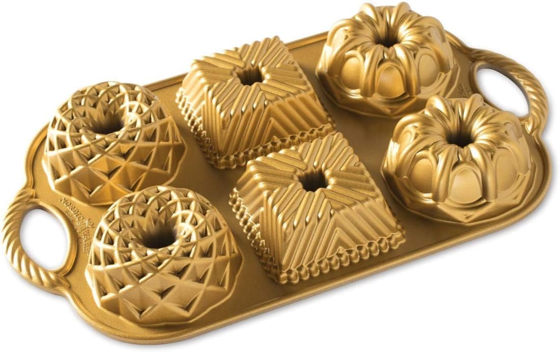 Nordic Ware Geo Bundtlette, 3.5 Cups , Gold Nordic Ware Geo Bundtlette, 3.5 Cups , Gold