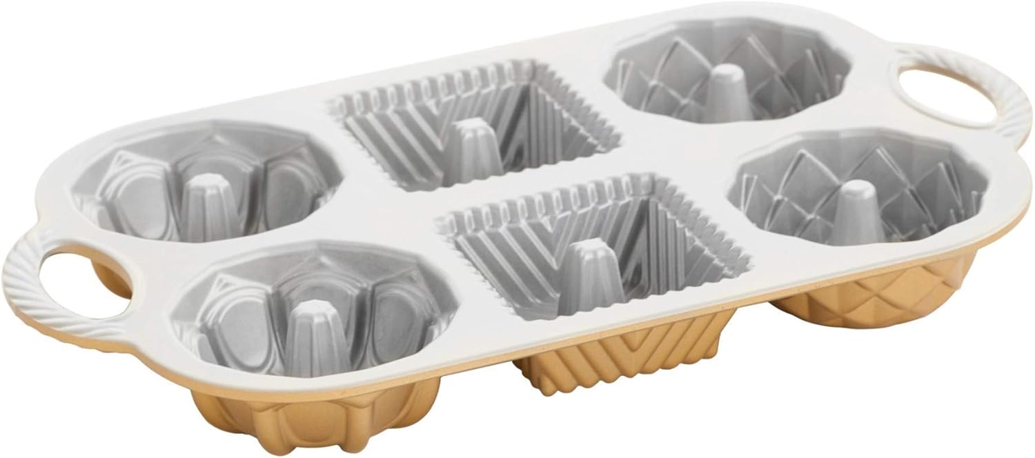 Nordic Ware Geo Bundtlette, 3.5 Cups , Gold1