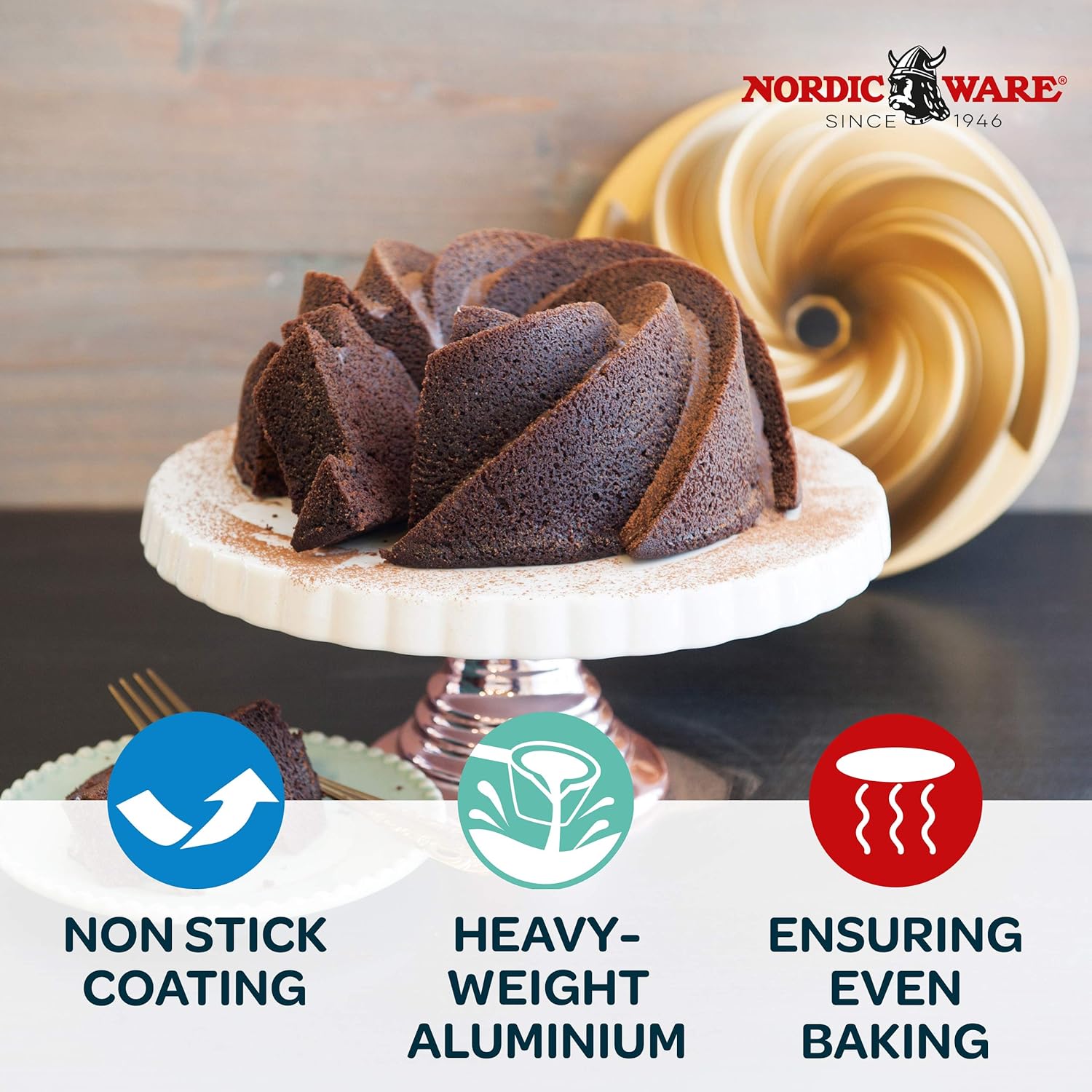 Nordic Ware Heritage Bundt Pan, One, Gold4