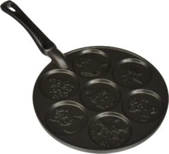 Nordic Ware Holiday Pancake Pan, Black 0.6 cup