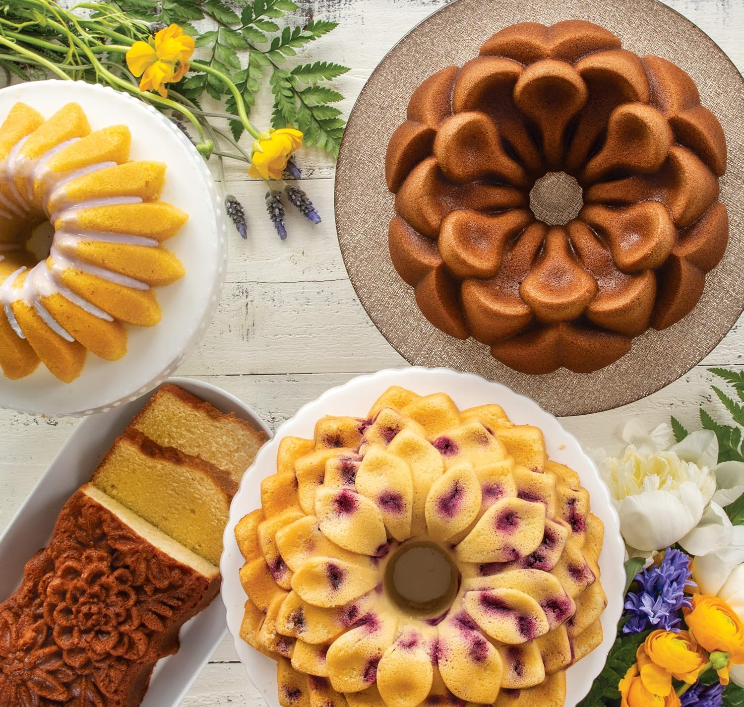 Nordic Ware Lotus Bundt Pan Gold, 5 Cup Capacity8