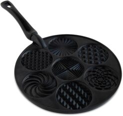 Nordic Ware Nonstick Pancake Pan, Heavy Aluminum, 7 Round Cups, For Gas, Electric, Ceramic Stovetops, Made in USA