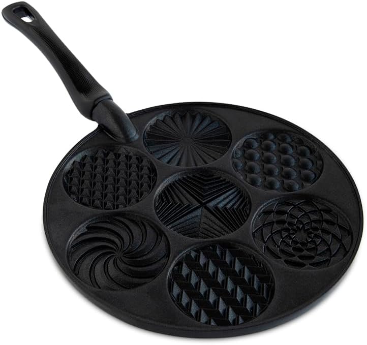 Nordic Ware Nonstick Pancake Pan, Heavy Aluminum, 7 Round Cups, For Gas, Electric, Ceramic Stovetops, Made in USA Nordic Ware Nonstick Pancake Pan, Heavy Aluminum, 7 Round Cups, For Gas, Electric, Ceramic Stovetops, Made in USA