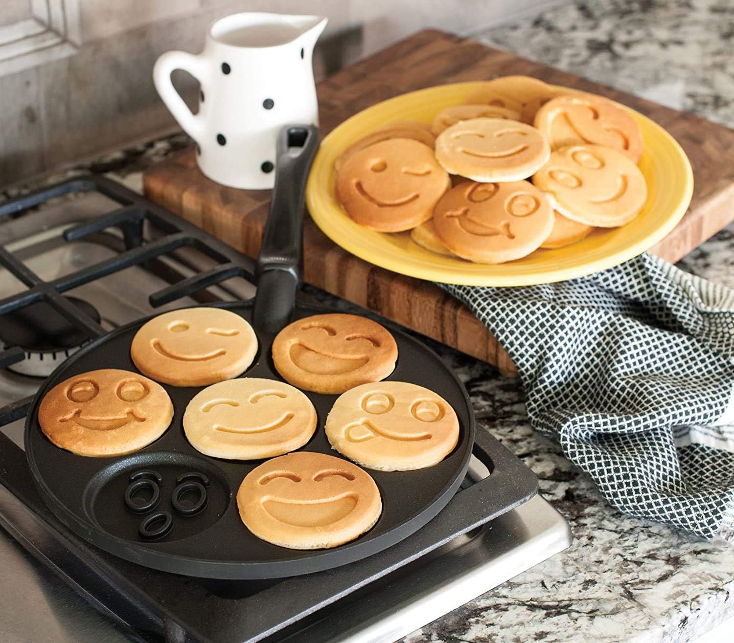 Nordic Ware Smiley Face Pancake Pan Silver, 10 1 2 inch diameter5