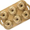 Nordic Ware Swirl Bundtlette Pan, 6-Cavity, Gold