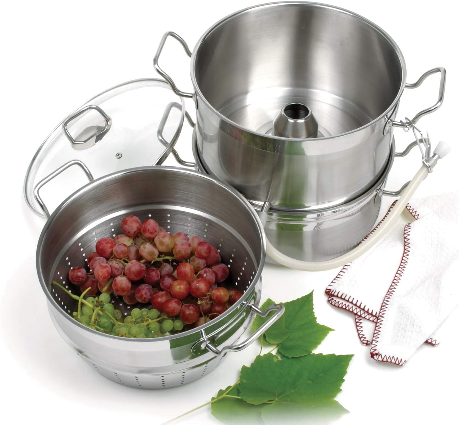 Norpro Stainless Steel Steamer Juicer, 11qts 10.4L, 4qts 3.8L, 8.5qts 8L, As Shown89