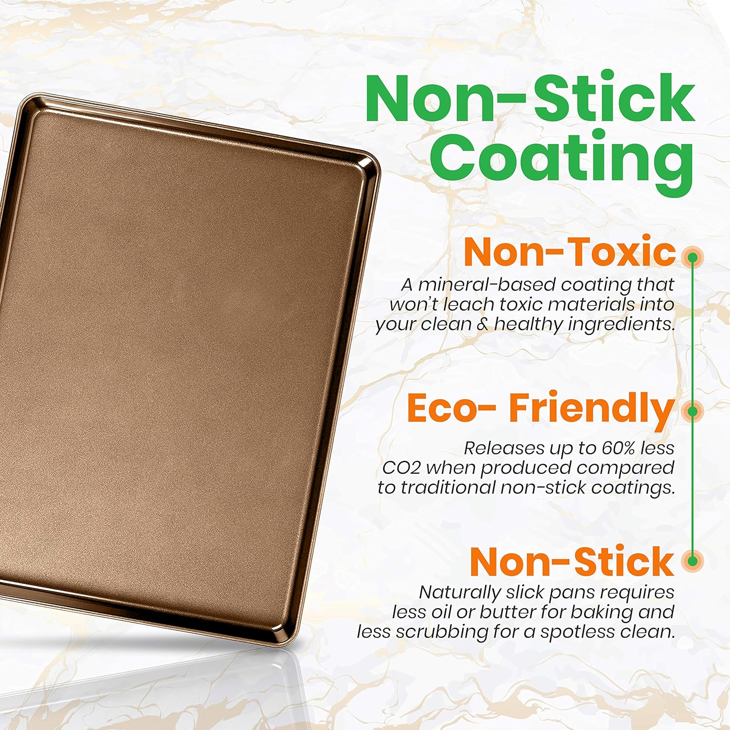 NutriChef 2-Piece Nonstick XL Cookie Sheets for Baking - 22 x 16 Extra Large Carbon Steel Oven Baking Trays - Non Stick Coating, Stackable Baking Pans, NCLGBP287