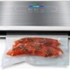 NutriChef PKVS Sealer - Automatic Vacuum Air Sealing Food Preservation System w/Starter Kit - Compact Design, Lab Tested, Dry and Moist Food Preserve Modes, Led Indicator Lights, 12", Silver