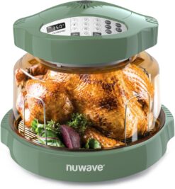Nuwave Pro Plus 2 Infra-Red Oven, Countertop, Convection, Cook Fresh or Frozen, No Defrosting or Preheating, Cook Healthy, 360 Surround Heat, Adjustable Temps, 100 Presets, 50 Memory, Tough Power Dome (Wild Olive)