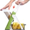 ONCE FOR ALL Safe Mandoline Slicer, Multi Vegetable Chopper, Potato Slicer for Kitchen, 4 Modes 100+ Presets Adjustable Thickness, French Fry Cutter (5 in 1 Green)
