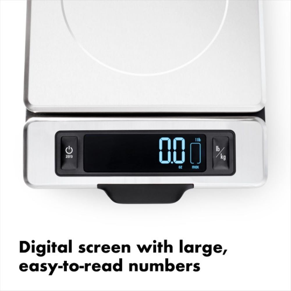 OXO Good Grips 11-Pound Stainless Steel Food Scale with Pull-Out Display1