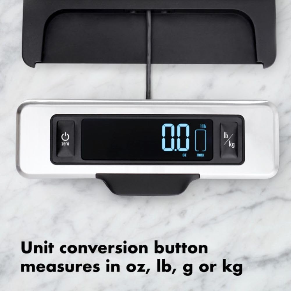 OXO Good Grips 11-Pound Stainless Steel Food Scale with Pull-Out Display4