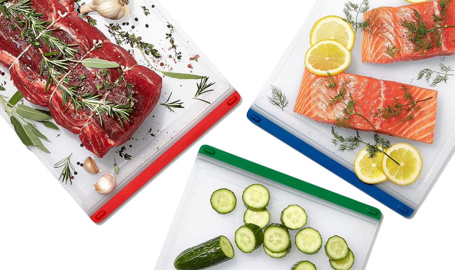 OXO Good Grips 3-Piece Plastic Everyday Cutting Board Set - Red, Green, Blue9